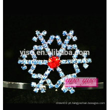 Floco de neve de cristal de safira personalizado simples tiara de pente